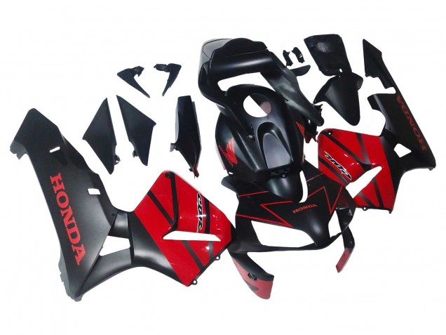 Carénages Moto Honda CBR600RR 2003-2004 - Rouge Noir Brillant Noir Mat