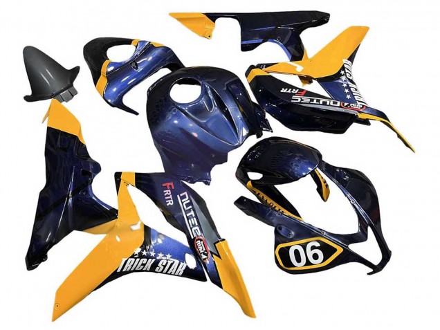Carénages Moto Honda CBR600RR 2007-2008 - Orange Bleu Foncé Trick Star 06