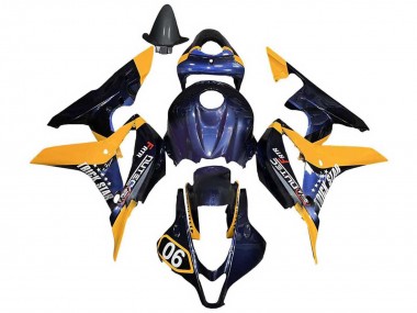 Carénages Moto Honda CBR600RR 2007-2008 - Orange Bleu Foncé Trick Star 06
