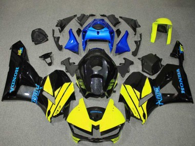 Carénages Moto Honda CBR600RR 2013-2023 - Bleu Jaune Noir Brillant