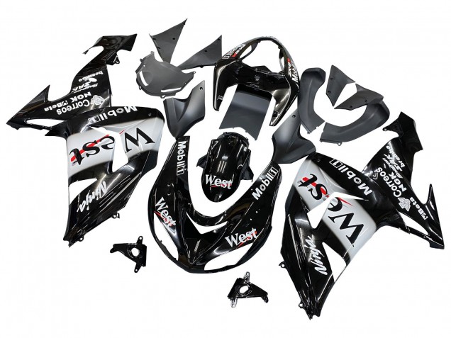 Carénages Moto Kawasaki ZX10R 2006-2007 - Noir Brillant Blanc West