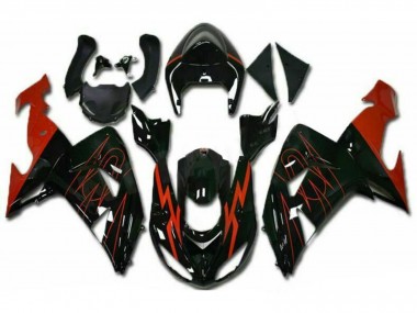 Carénages Moto Kawasaki ZX10R 2006-2007 - Noir Brillant Rouge