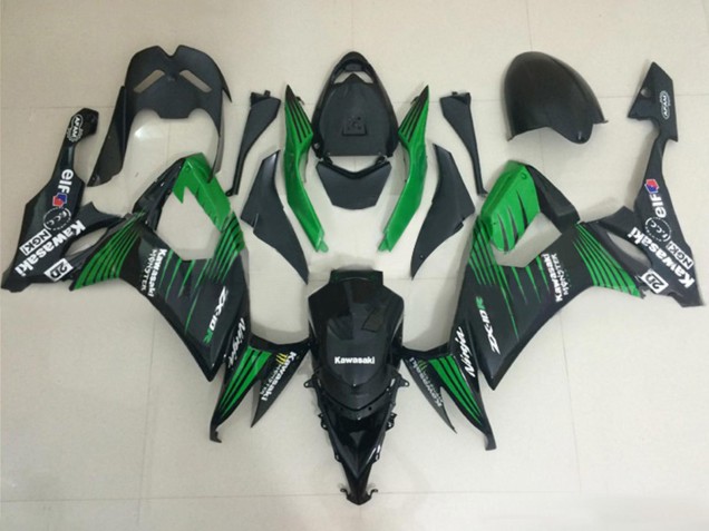 Carénages Moto Kawasaki ZX10R 2008-2010 - Noir Mat Vert