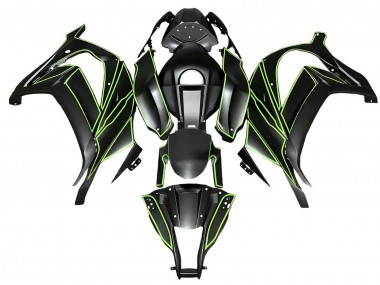 Carénages Moto Kawasaki ZX10R 2008-2010 - Noir Mat Vert Doubler