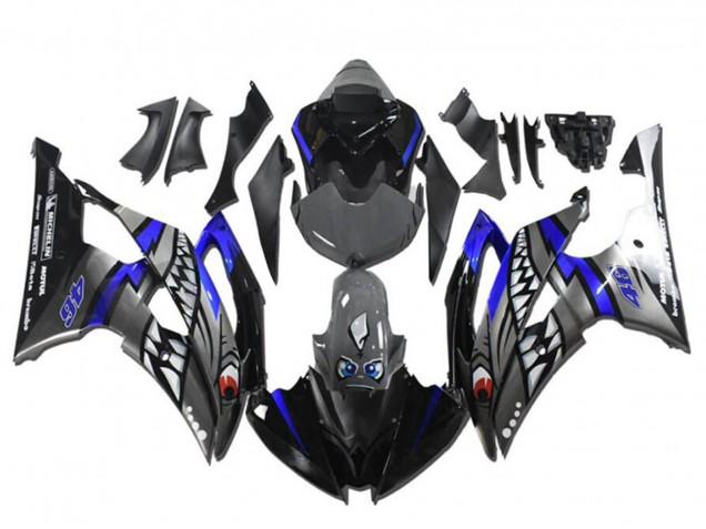 Carénages Moto Yamaha YZF R6 2008-2016 - Bleu Argent Gris Requin