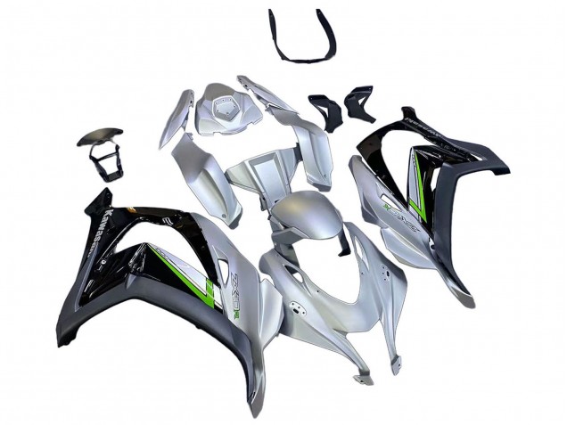 Carénage Moto Kawasaki ZX10R 2016-2020 - Argent Vert Noir