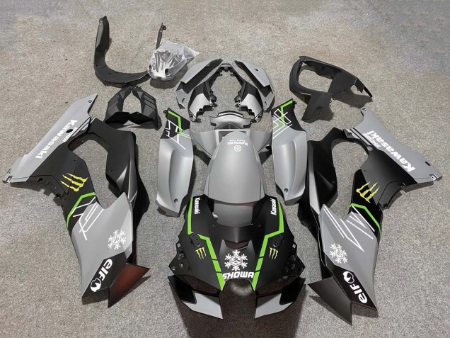 Carénages Moto Kawasaki ZX10R 2021-2025 - Gris Noir Mat Vert Blanc Elf Neige Monstre