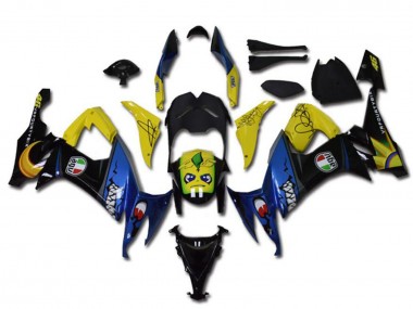 Carénages Moto Kawasaki ZX10R 2008-2010 - Jaune Noir Bleu Requin