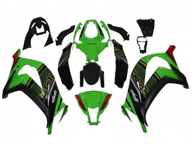 Carénages Moto Kawasaki ZX10R 2011-2015 - Vert Noir Brillant Rouge Rayon de Miel