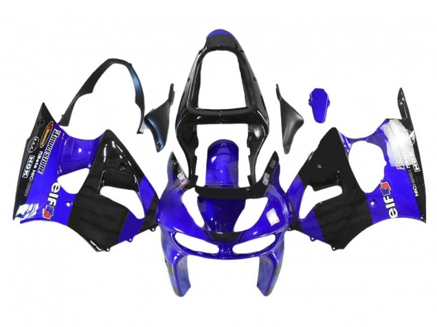 Carénages Moto Kawasaki ZX6R 1998-1999 - Bleu Noir Brillant Elf Bridgestone