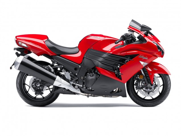 Carénage Moto Kawasaki ZX14R ZZR1400 2012-2024 - Rouge Noir Mat