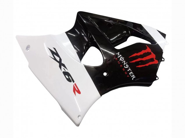 Carénages Moto Kawasaki ZX6R 2000-2002 - Blanc Noir Rouge Monstre
