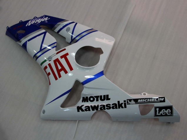 Carénages Moto Kawasaki ZX6R 2003-2004 - Blanc Bleu Rouge Fiat