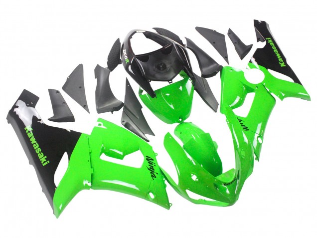 Carénages Moto Kawasaki ZX6R 2005-2006 - Vert Noir Ninja