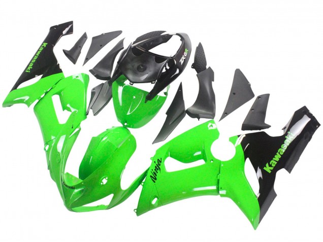 Carénages Moto Kawasaki ZX6R 2005-2006 - Vert Noir Ninja