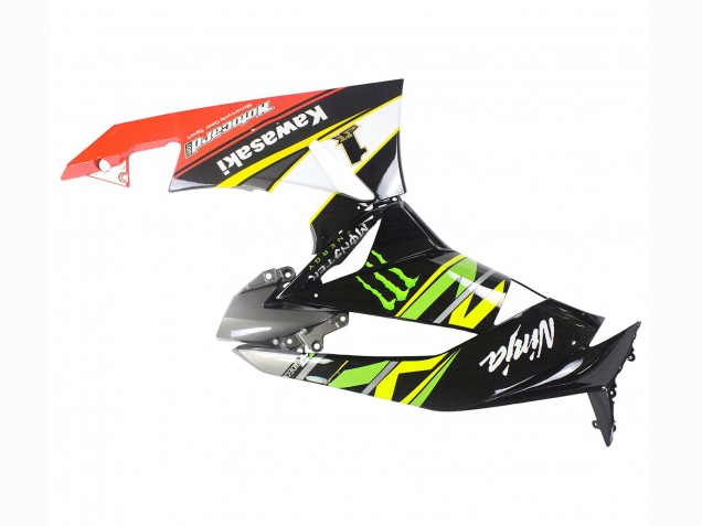 Carénages Moto Kawasaki ZX6R 2009-2012 - Vert Noir Brillant Jaune Blanc Rouge Elf Monstre