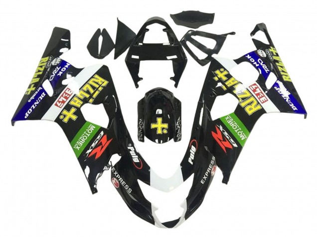 Carénages Moto Suzuki GSXR 600 / GSXR 750 2001-2003 - Noir Brillant Vert Blanc Jaune Rizla