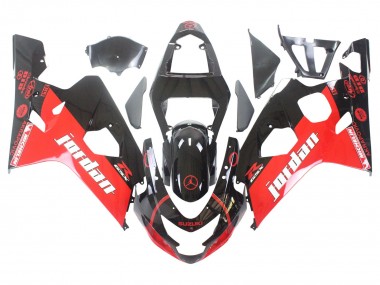 Carénages Moto Suzuki GSXR 600 / GSXR 750 2004-2005 - Noir Brillant Rouge Jordan Michelin