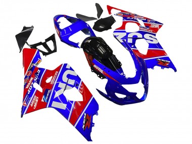 Carénages Moto Suzuki GSXR 600 / GSXR 750 2004-2005 - Bleu Rouge Noir Motul Dunlop