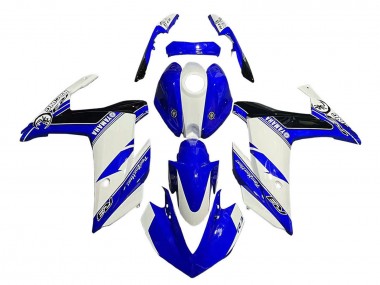Carénages Moto Yamaha YZF R3/R25 2015-2018 - Blanc Bleu Noir Courses