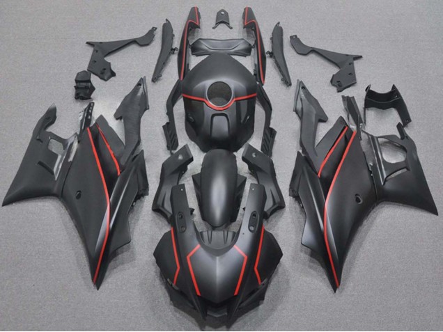 Carénages Moto Yamaha YZF R3/R25 2019-2021 - Noir Mat Rouge