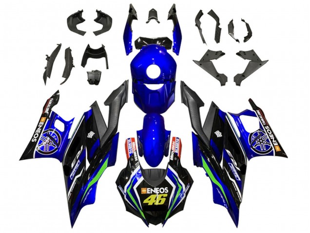 Carénages Moto Yamaha YZF R3/R25 2019-2021 - Bleu Blanc Vert Noir ENEOS 46