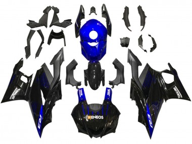 Carénages Moto Yamaha YZF R3/R25 2019-2021 - Bleu Noir Fibre de Carbone ENEOS Yamalube