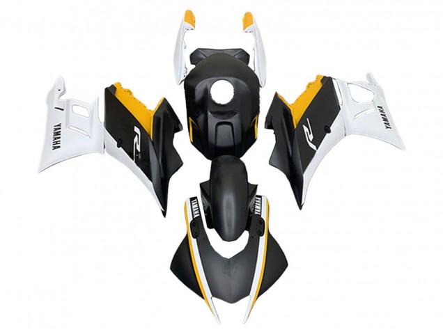 Carénages Moto Yamaha YZF R3/R25 2019-2021 - Blanc Jaune Noir Mat