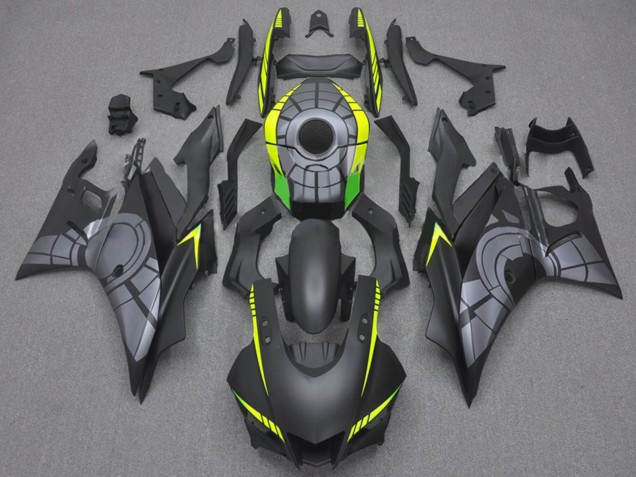 Carénages Moto Yamaha YZF R3/R25 2022-2024 - Noir Mat Gris Jaune Vert