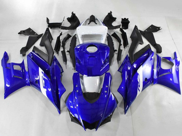 Carénages Moto Yamaha YZF R3/R25 2022-2024 - Bleu Blanc Noir Mat