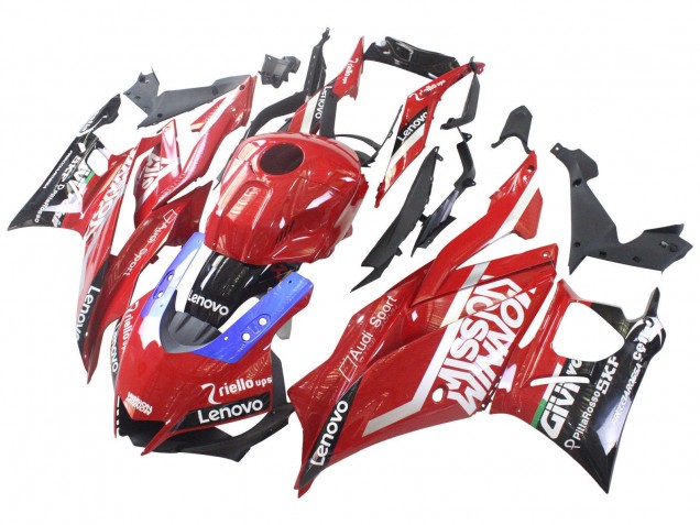 Carénages Moto Yamaha YZF R3/R25 2022-2024 - Rouge Bleu Noir Lenovo Valsir