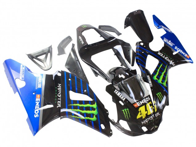Carénages Moto Yamaha YZF 1000 R1 2000-2001 - Bleu Noir Vert Monstre Yamalube ENEOS 46