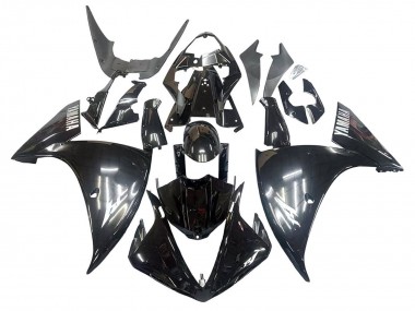Carénages Moto Yamaha YZF 1000 R1 2009-2011 - Noir Brillant Blanc Décalque