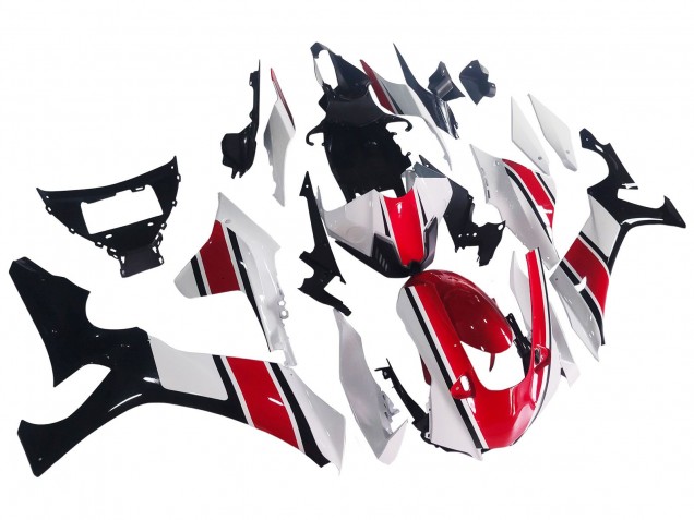Carénage Moto Yamaha YZF 1000 R1 2020-2025 - Blanc Rouge Noir Brillant