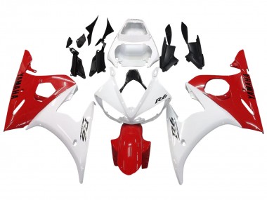 Carénages Moto Yamaha YZF R6S 2006-2009 - Blanc Rouge