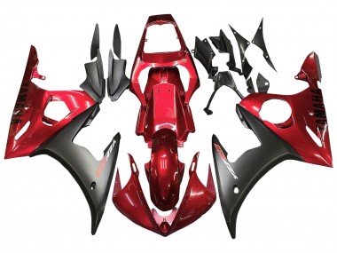 Kits Carénage Moto Yamaha YZF R6 2003-2004 - Rouge Noir Mat