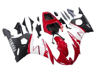 Carénages Moto Yamaha YZF R6S 2006-2009 - Rouge Blanc Noir Mat
