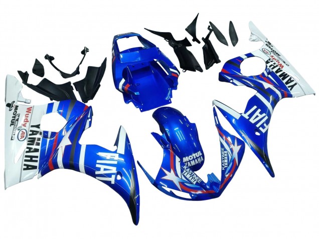 Carénages Moto Yamaha YZF 600 R6 2005 - Bleu Blanc Rouge Motul Michelin Fiat