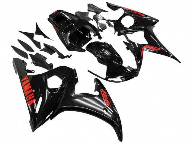 Carénages Moto Yamaha YZF 600 R6 2005 - Noir Rouge