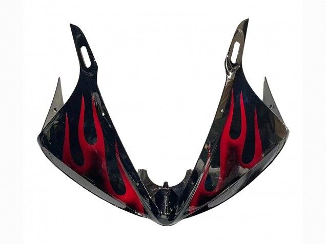 Carénages Moto Yamaha YZF 600 R6 2005 - Noir Rouge Flamme