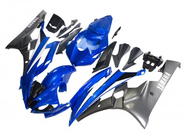 Carénages Moto Yamaha YZF 600 R6 2006-2007 - Bleu Blanc Noir Brillant