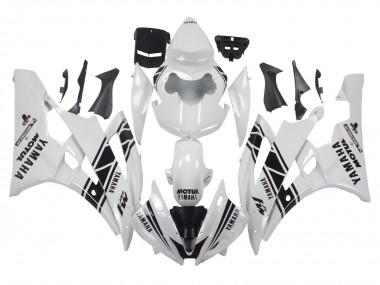 Carénages Moto Yamaha YZF 600 R6 2006-2007 - Blanc Noir Brillant Motul Michelin