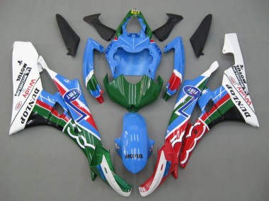 Carénages Moto Yamaha YZF 600 R6 2006-2007 - Bleu Vert Blanc Rouge Dunlop Michelin Motul