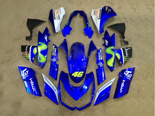 Carénages Moto Kawasaki Z1000 2010-2013 - Blanc Bleu Jaune Monstre