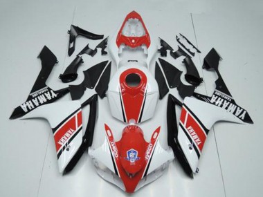 Carénages Moto Yamaha YZF R1 2007-2008 - Blanc Rouge Noir Brillant