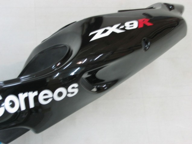 Carénages Moto Kawasaki ZX9R 2000-2001 - Noir Brillant Blanc West