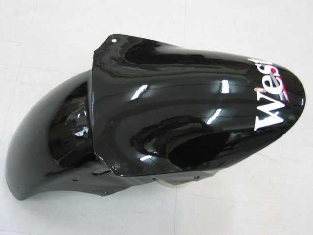 Carénages Moto Kawasaki ZX9R 2000-2001 - Noir Brillant Blanc West