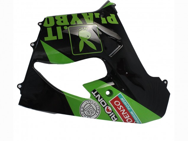 Carénages Moto Kawasaki ZX9R 2000-2001 - Vert Noir Playboy DENSO