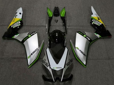 Carénages Moto Aprilia RSV4 1000 2009-2015 - Argent Noir Vert Jaune