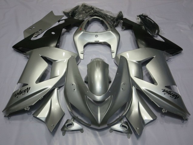 Carénages Moto Kawasaki ZX10R 2006-2007 - Argent Noir Mat